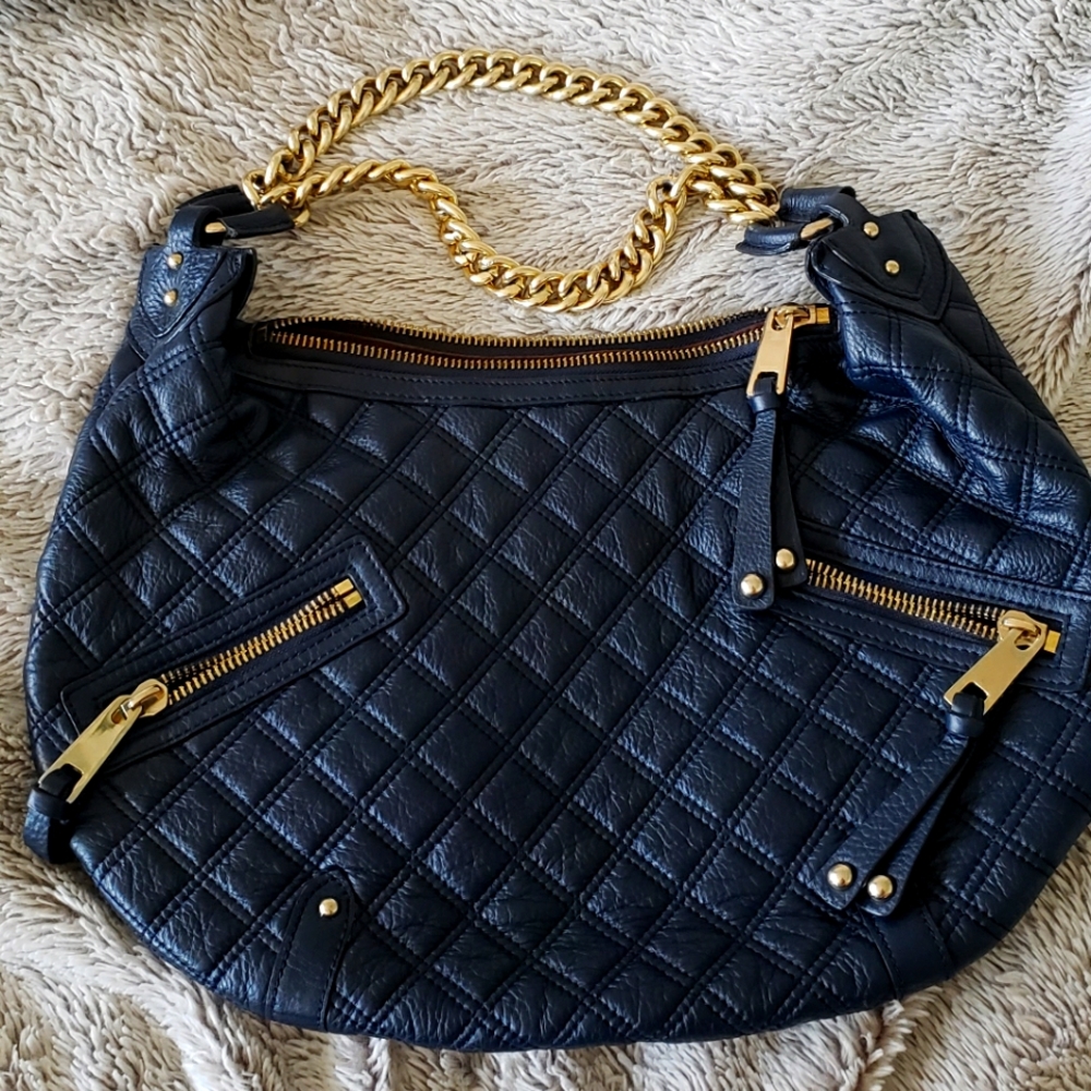 Marc Jacobs navy blue with gold details handbag